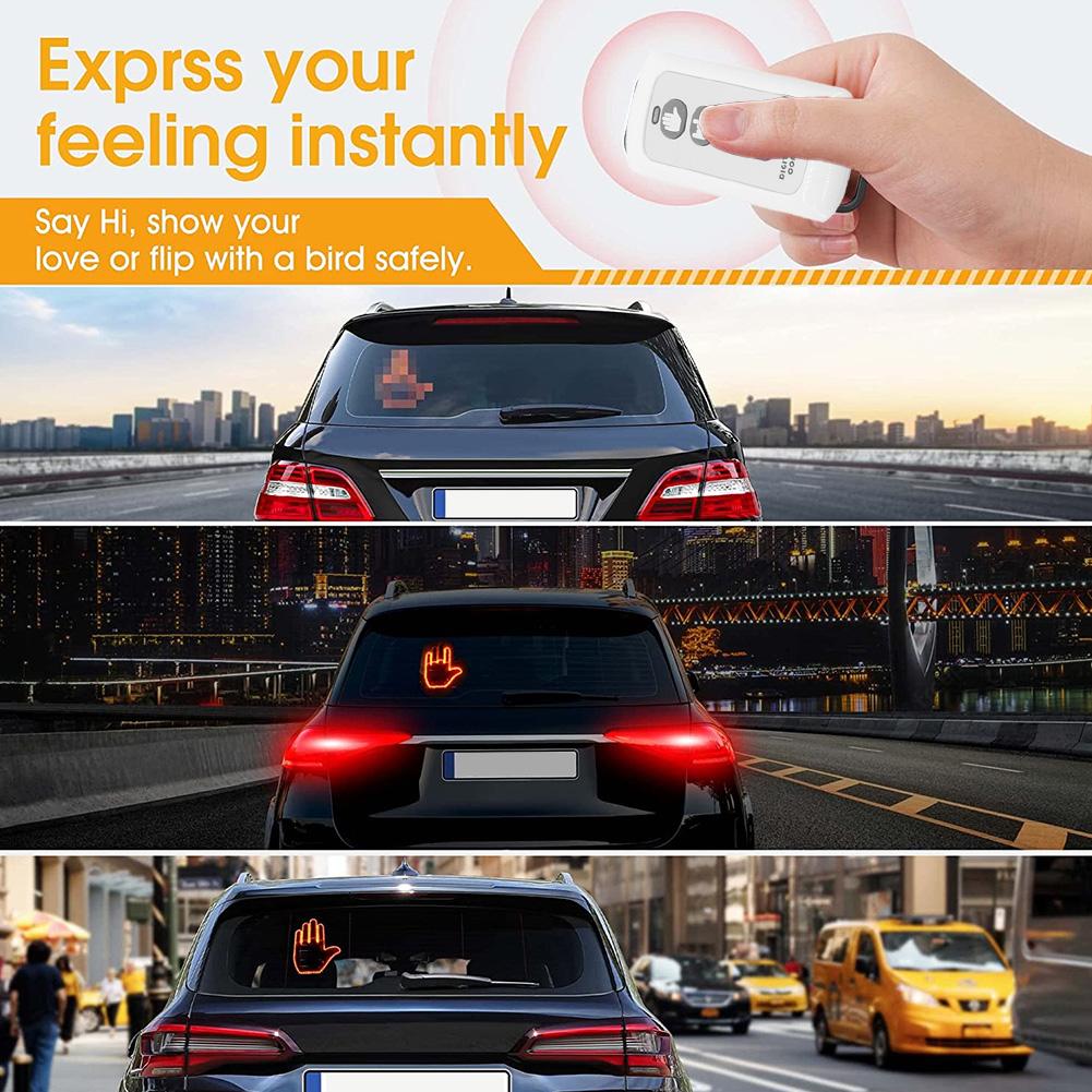 Middle Finger Car Gesture Light with Remote | Funny Car Finger Light with Remote
