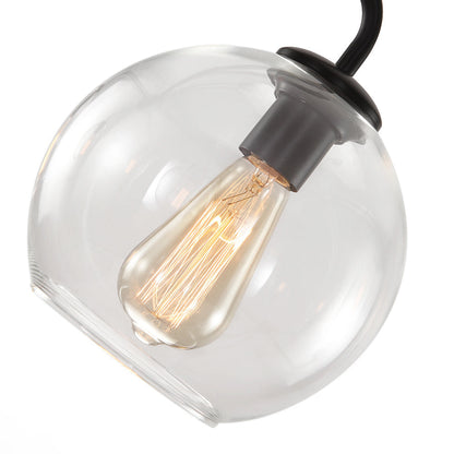 Modern 5-Light Hand Blown Glass Globe Chandelier