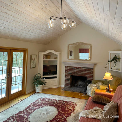 Modern 5-Light Hand Blown Glass Globe Chandelier