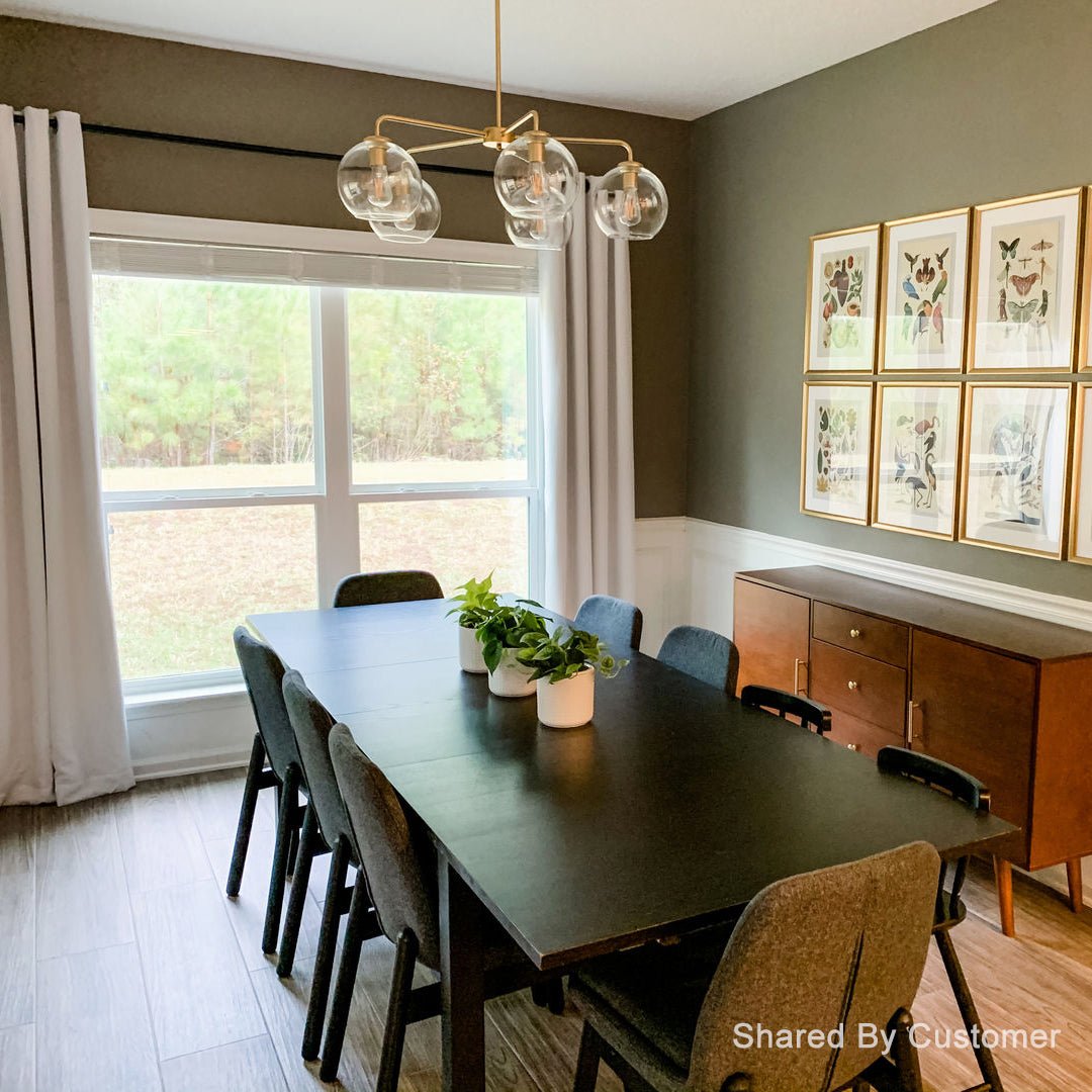 Modern 5-Light Hand Blown Glass Globe Chandelier